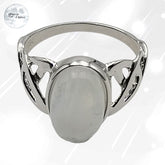 bague argent 925 bijoux pour femme et véritable pierre de lune blanche