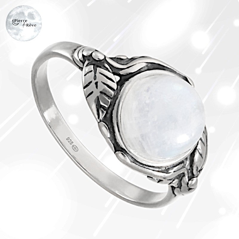 Bague en Argent 925 et Pierre de Lune pour femme - Egéa, bijou en pierre naturelle-1