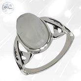 Bague Pierre de Lune blanche en Argent pour femme - Elysia