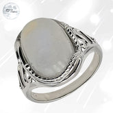 Bague Pierre de Lune arc en ciel en Argent pour femme - Chloris