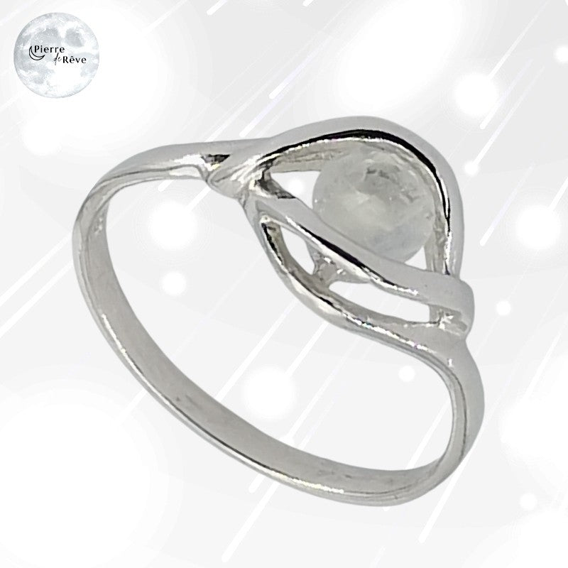 Bague Pierre de Lune blanche en Argent pour femme - Clémence