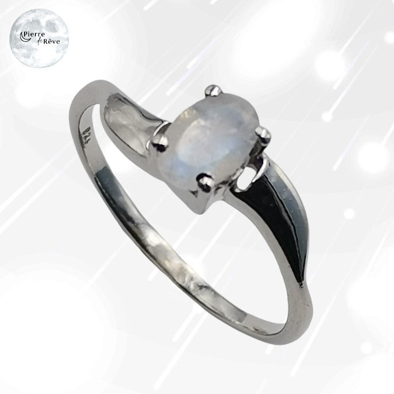 Bague Pierre de Lune en Argent pour femme - Cassandra, bijou lithothérapie