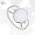 Bague Pierre de Lune arc en ciel en Argent rhodié pour femme - Thalia-1