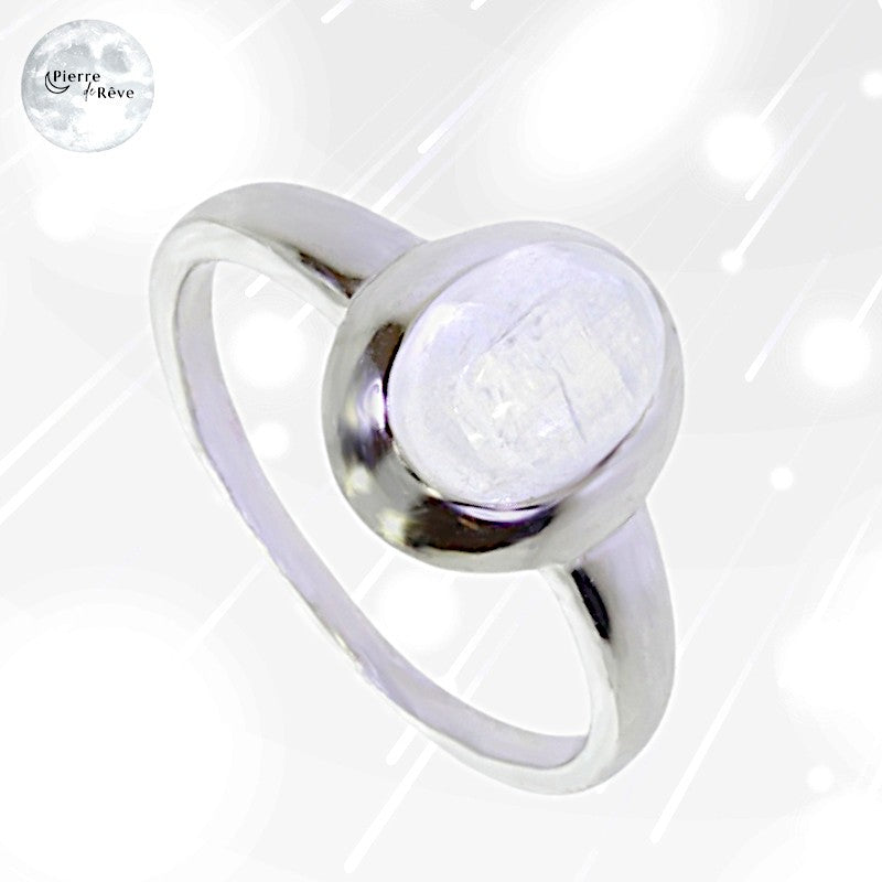 Bague Pierre de Lune en Argent 925 pour femme - Mélina, bijou pierre naturelle-1