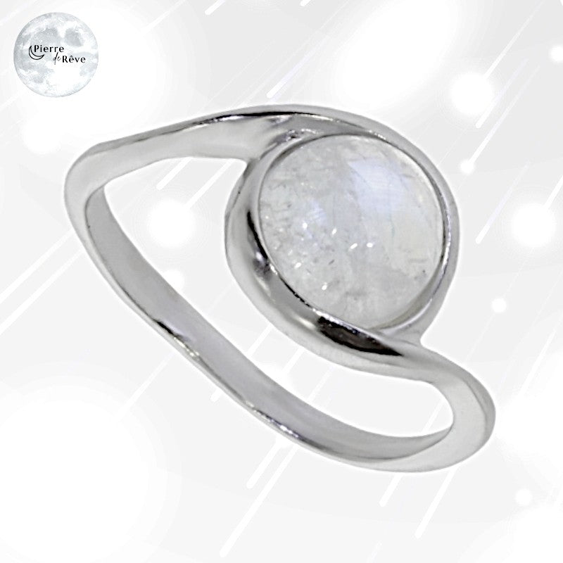 Bague Pierre de Lune en Argent 925 pour femme - Sélène, bijou pierre semi précieuse-1