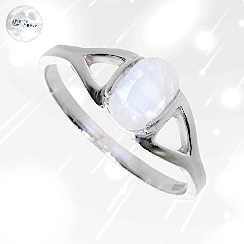 Bague Pierre de Lune en Argent pour femme - Andromède, bijou pierre semi précieuse-1