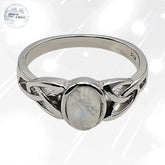 bague pierre de lune naturelle et argent rhodié pour femme