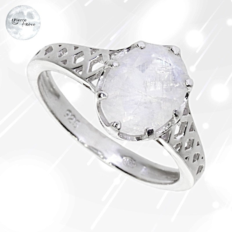 Bague Pierre de Lune pour femme - Hécate, bijou en Argent 925-1