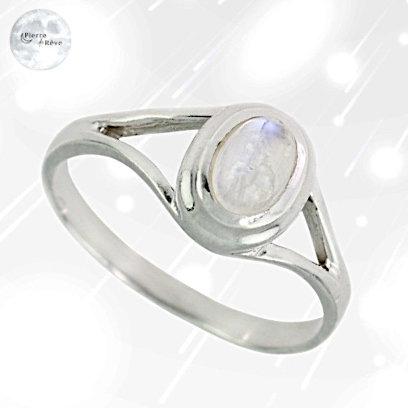 Bague Pierre de Lune pour femme en Argent - Nixe, bijou en pierre naturelle-0