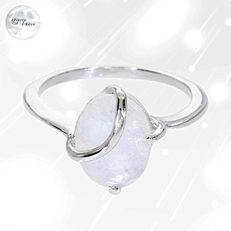 Bague Pierre de Lune véritable, bijou sur argent 925 pour femme