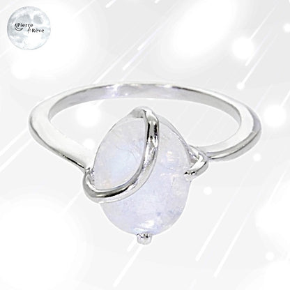 Bague Pierre de Lune véritable, bijou sur argent 925 pour femme