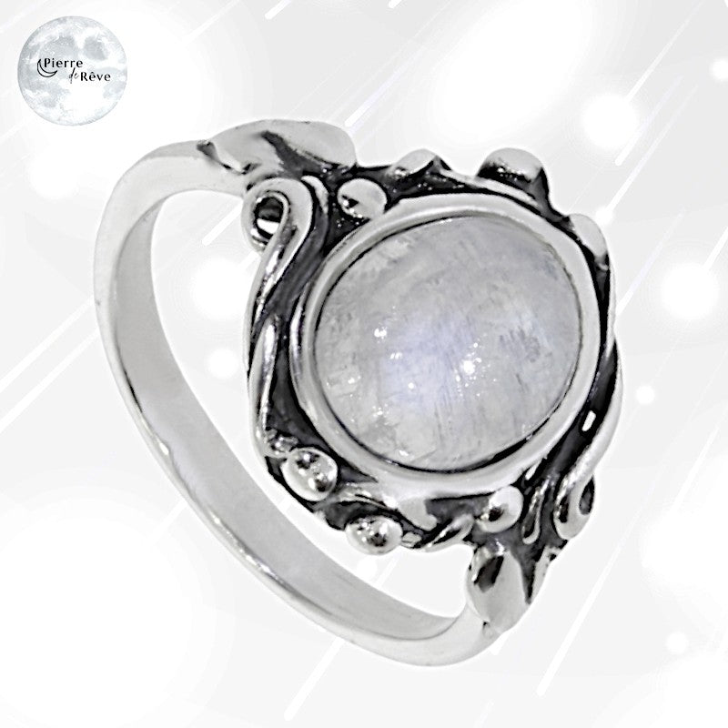 Bague Pierre de Lune véritable pour femme en Argent - Pléiade, bijou pierre fine-1