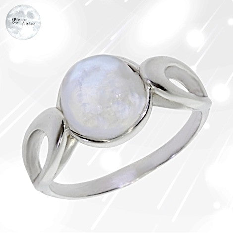 Bague Pierre de Lune blanche en Argent pour femme - Myrrine