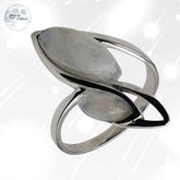 Bague Pierre de Lune arc en ciel en Argent pour femme - Euphémie