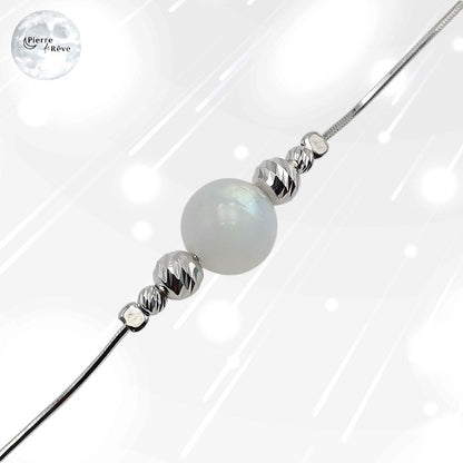 bracelet argent 925 et pierre de lune naturelle véritable bijoux pour femme