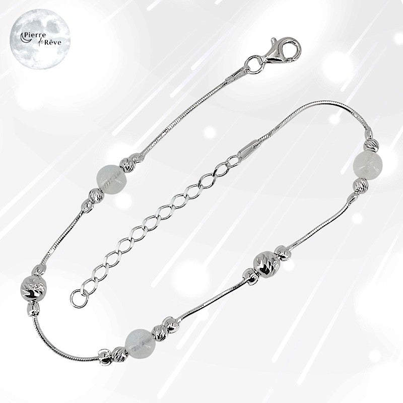 Bracelet en Pierre de Lune et Argent pour femme