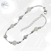 bracelet en pierre de lune naturelle en argent rhodié pour femme