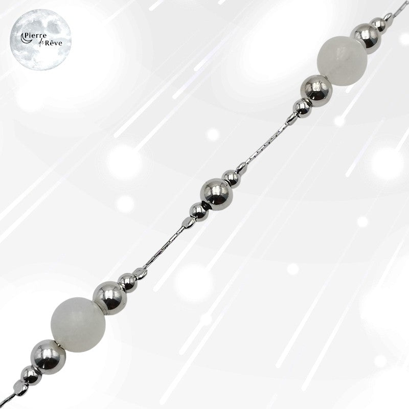 bracelet en pierre de lune naturelle et argent 925 bijoux pour femme