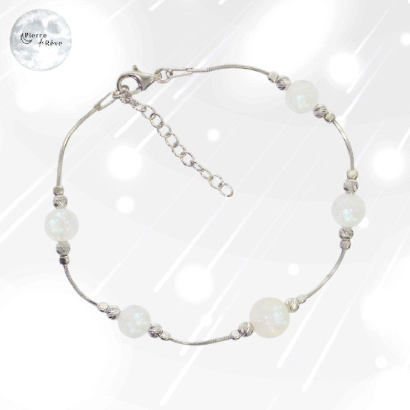 Bracelet Pierre de Lune en Argent 925 - Auriane, bijou en pierre naturelle-1