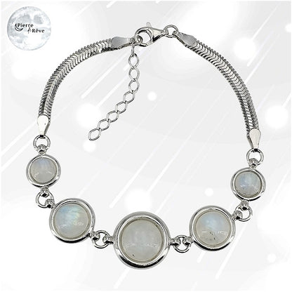 Bracelet Pierre de Lune en Argent - Calliope, bijou pierre blanche