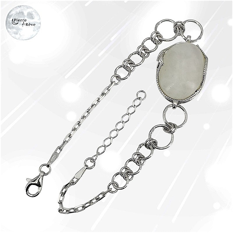 Bracelet Pierre de Lune en Argent massif, bijou pour femme