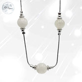 Collier Pierre de Lune blanche en Argent fin pour femme - Passion