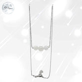 collier en pierre de lune véritable naturelle en argent rhodié pour femme