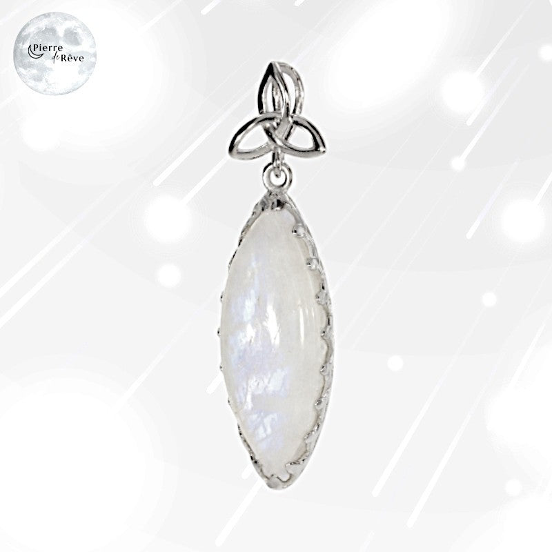 Pendentif Argent et Pierre de Lune - Jasmin, bijou femme en pierre naturelle-1