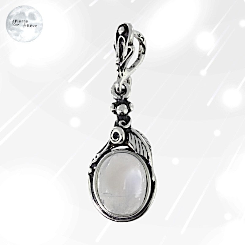 Pendentif Argent femme en Pierre de Lune - Phoebe, bijoux pierre blanche-1