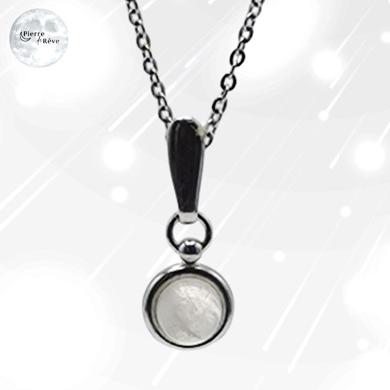 Pendentif Pierre de Lune véritable en argent pour femme - Ino