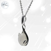 pendentif en argent et pierre de lune naturelle véritable pour femme