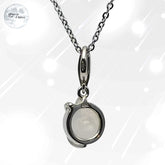 pendentif en pierre de lune véritable naturelle en argent rhodié pour femme