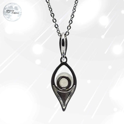 pendentif pierre de lune blanche sur argent rhodié bijoux pour femme