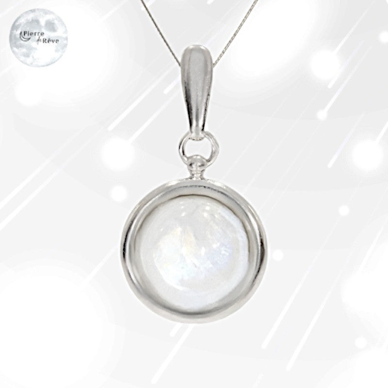 Pendentif Pierre de Lune en Argent pour femme - Rhodos, bijou de lithothérapie-1