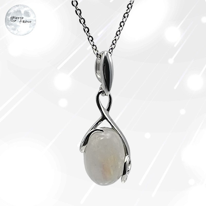 Pendentif Pierre de Lune en argent - Lunaris, bijou pour lithothérapie