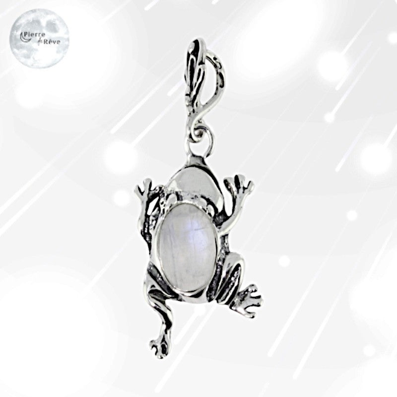 Pendentif Pierre de Lune pour femme - Rainette, bijou Argent massif-1