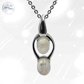 Pendentif Pierre de Lune arc en ciel en argent - Douceur