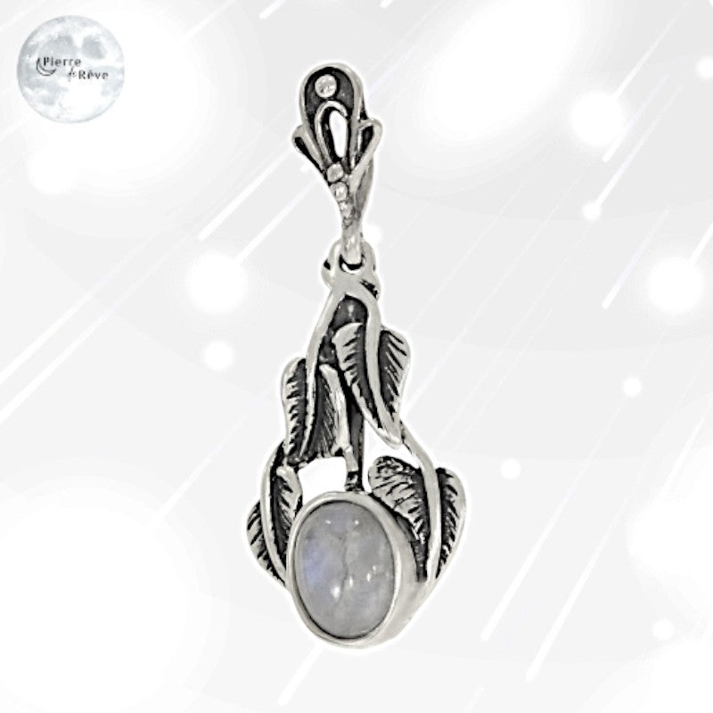 Pendentif Pierre de Lune véritable pour femme - Ephyra, bijou Argent massif 925-1