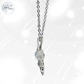 pendentif pour femme en argent rhodié et pierre de lune véritable naturelle