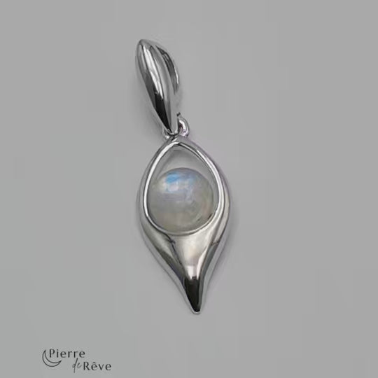 pendentif pierre de lune véritable et argent rhodié bijoux pour femme