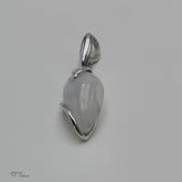 pendentif en argent rhodié et pierre de lune véritable bijoux pour femme