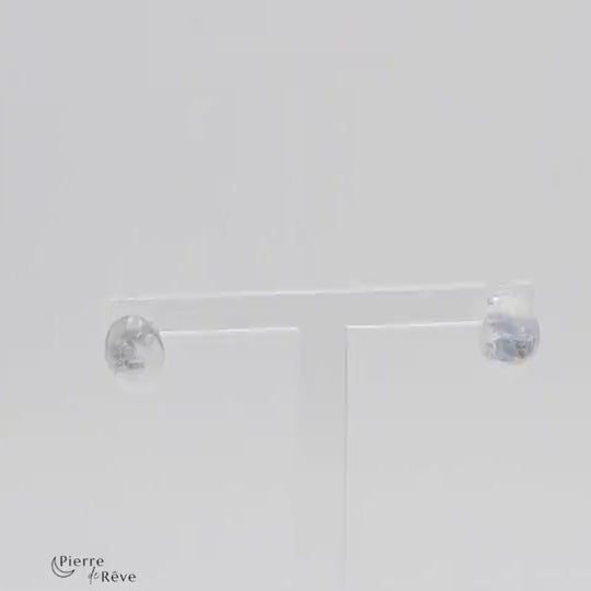 boucles d'oreilles pour femme en pierre de lune véritable bijoux en argent rhodié