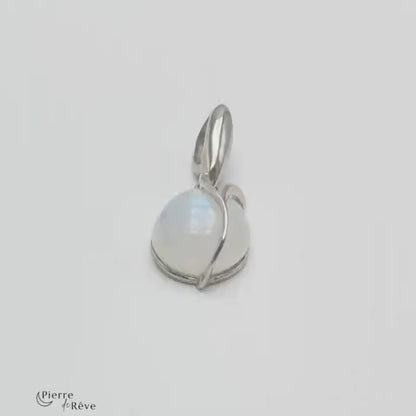 pendentif en pierre de lune véritable bijoux en argent rhodié pour femme