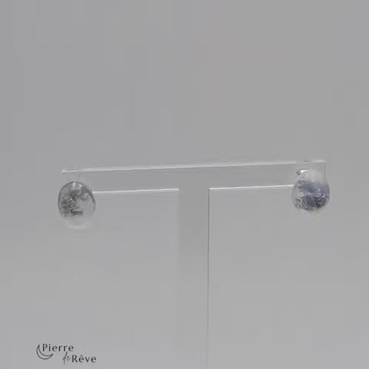 boucles d'oreilles pour femme en pierre de lune véritable bijoux en argent rhodié