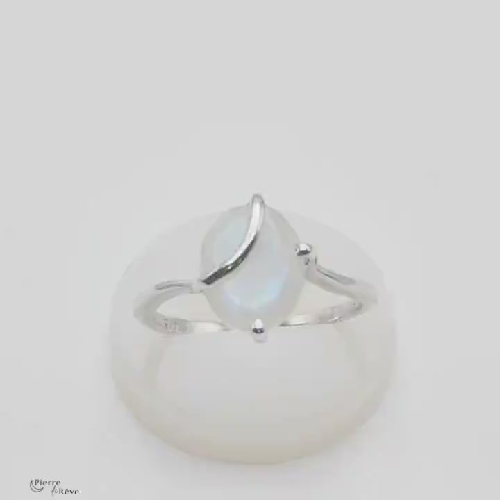 Bague Pierre de Lune en Argent pour femme - Ortigia, bijou pierre fine