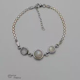 bracelet en argent rhodié et pierre de lune blanche véritable bijoux pour femme