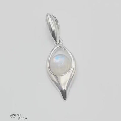 pendentif pierre de lune véritable et argent rhodié bijoux pour femme